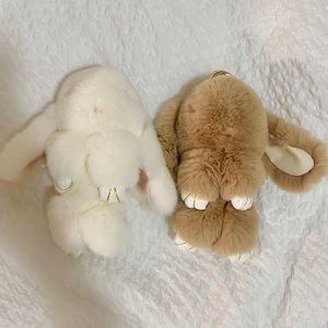 Real rabbit fur keychain